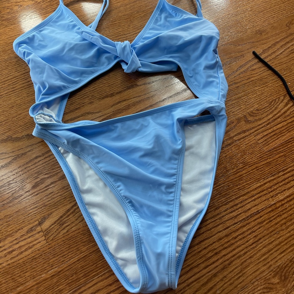 Blue one piece swim